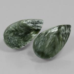 11.98 ctw Green Seraphinite Stones, Natural Seraphinite in Pear Cabochon Shape for Sale