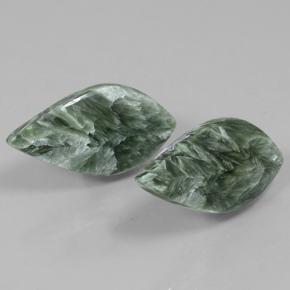 19.06 ctw Green Seraphinite Stones, Natural Seraphinite in Rhomb Cabochon Shape for Sale