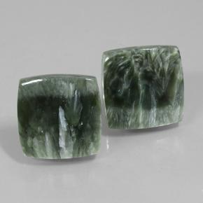 Medium Green Seraphinite Gem - 11.7ct Square Cabochon (ID: 502085)
