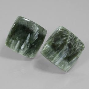 23.29 ctw Green Seraphinite Stones, Natural Seraphinite in Square Cabochon Shape for Sale