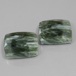 Seraphinite Gemstones in 16.4 x 16.4 mm Size for Sale, Seraphinite Stones in Medium Green Color
