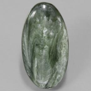 5.50 ct Green Seraphinite Gemstone, Seraphinite Gem in Oval Cabochon Shape for Sale.