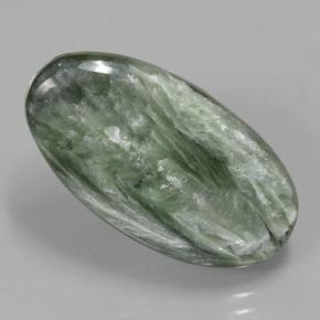 5.50 ct Green Seraphinite Stone, Natural Seraphinite in Oval Cabochon Shape for Sale