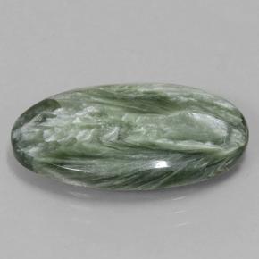 Seraphinite Gemstone in 20.4 x 11 mm Size for Sale, Seraphinite Stone in Green Color