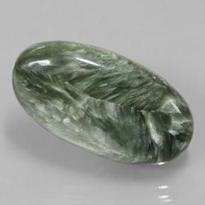 8.81 ct Green Seraphinite Stone, Natural Seraphinite in Oval Cabochon Shape for Sale