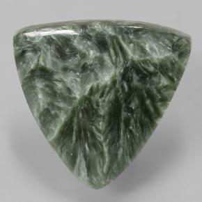 10.32 ct Green Seraphinite Stone, Natural Seraphinite in Trillion Cabochon Shape for Sale