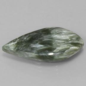 Seraphinite Gemstone in 25.6 x 13.2 mm Size for Sale, Seraphinite Stone in Green Color