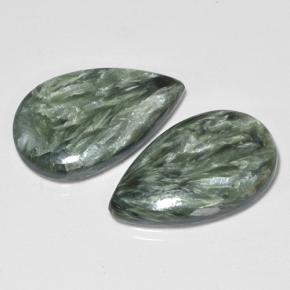 13.19 ctw Green Seraphinite Stones, Natural Seraphinite in Pear Cabochon Shape for Sale