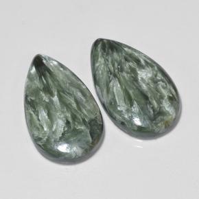 Seraphinite Gemstones in 20.5 x 12.1 mm Size for Sale, Seraphinite Stones in Green Color