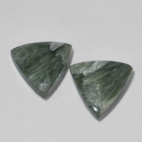 Seraphinite Gemstones in 12.7 x 12.2 mm Size for Sale, Seraphinite Stones in Green Color