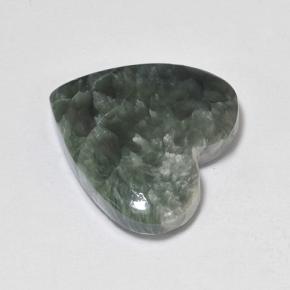 Seraphinite Gemstone in 16.8 x 16.6 mm Size for Sale, Seraphinite Stone in Earthy Green Color