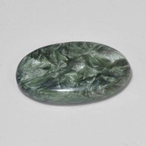 7.09 ct Green Seraphinite Stone, Natural Seraphinite in Oval Cabochon Shape for Sale