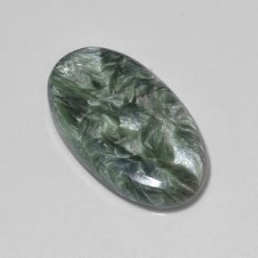 Seraphinite Gemstone in 20.7 x 11.7 mm Size for Sale, Seraphinite Stone in Green Color