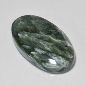 10.02 ct Green Seraphinite Stone, Natural Seraphinite in Oval Cabochon Shape for Sale