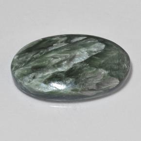 Seraphinite Gemstone in 22.4 x 13.1 mm Size for Sale, Seraphinite Stone in Green Color
