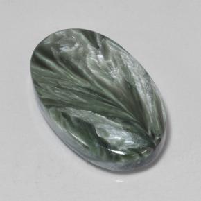 Seraphinite Gemstone in 19.3 x 12 mm Size for Sale, Seraphinite Stone in Green Color
