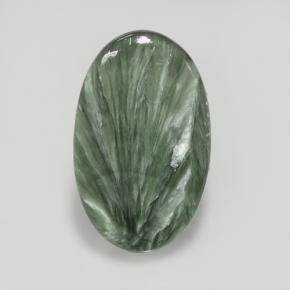 7.29 ct Green Seraphinite Gemstone, Seraphinite Gem in Oval Cabochon Shape for Sale.