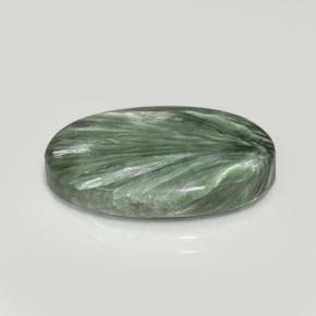 Seraphinite Gemstone in 19.4 x 12 mm Size for Sale, Seraphinite Stone in Green Color