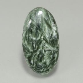 6.85 ct Green Seraphinite Gemstone, Seraphinite Gem in Oval Cabochon Shape for Sale.