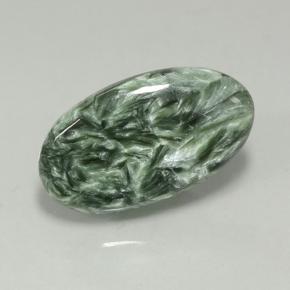 6.85 ct Green Seraphinite Stone, Natural Seraphinite in Oval Cabochon Shape for Sale