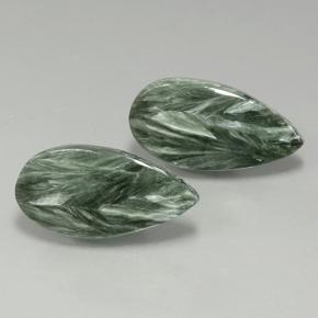 19.56 ctw Green Seraphinite Stones, Natural Seraphinite in Pear Cabochon Shape for Sale