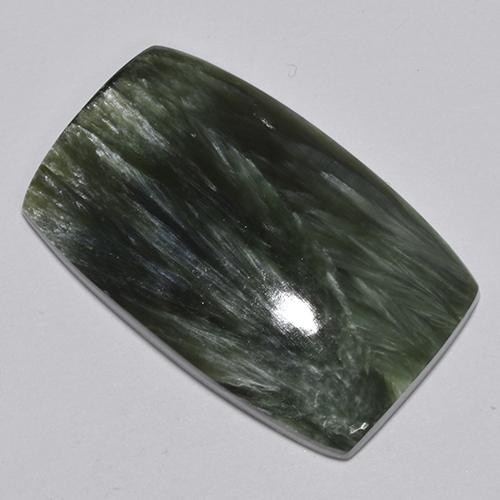 30.56 ct Green Seraphinite Stone, Natural Seraphinite in Cushion Cabochon Shape for Sale