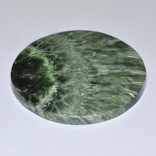 Seraphinite Gemstone in 30.7 mm Size for Sale, Seraphinite Stone in Green Color