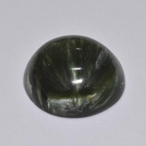 Seraphinite Gemstone in 10 mm (calibrated) Size for Sale, Seraphinite Stone in Dark Green Color