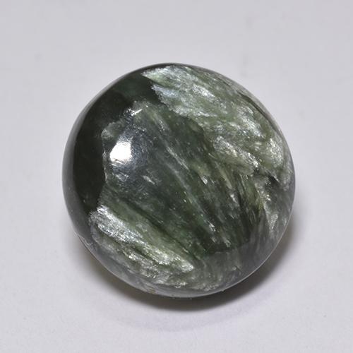 4.10 ct Green Seraphinite Stone, Natural Seraphinite in Round Cabochon Shape for Sale