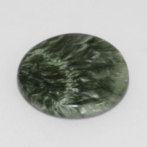 Seraphinite Gemstone in 19.6 mm Size for Sale, Seraphinite Stone in Medium Green Color