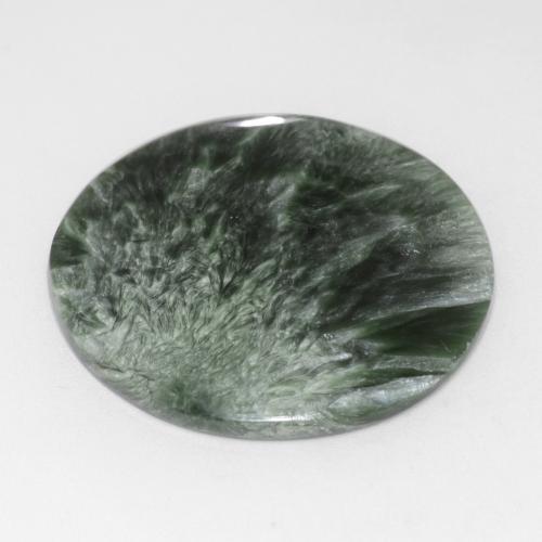 Seraphinite Gemstone in 28.4 mm Size for Sale, Seraphinite Stone in Medium Green Color