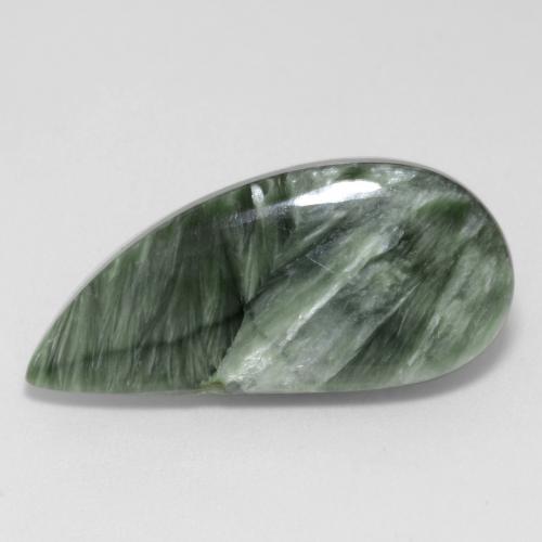8.67 ct Green Seraphinite Gemstone, Seraphinite Gem in Fancy Cabochon Shape for Sale.