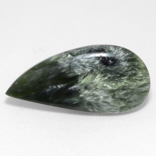 10.98 ct Green Seraphinite Gemstone, Seraphinite Gem in Fancy Cabochon Shape for Sale.