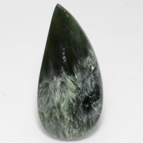 10.98 ct Green Seraphinite Stone, Natural Seraphinite in Fancy Cabochon Shape for Sale