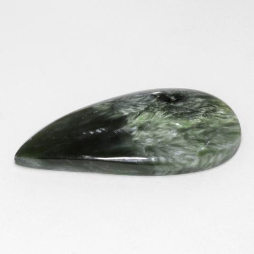 Seraphinite Gemstone in 30 x 14.3 mm Size for Sale, Seraphinite Stone in Forest Green Color