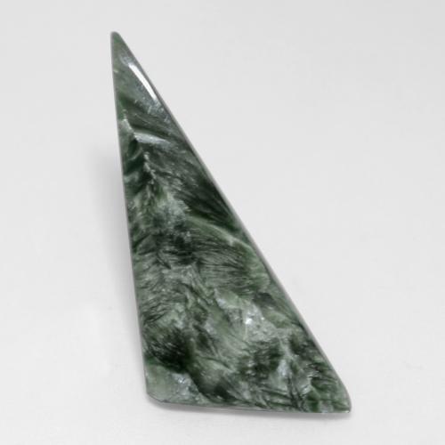 6.28 ct Green Seraphinite Stone, Natural Seraphinite in Triangle Cabochon Shape for Sale