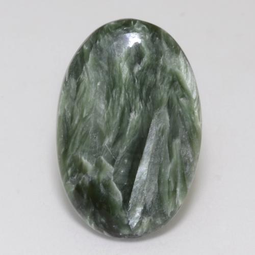 Medium Green Серафинит Камень - 10.2ct Овал Кабошон (ID: 541818)