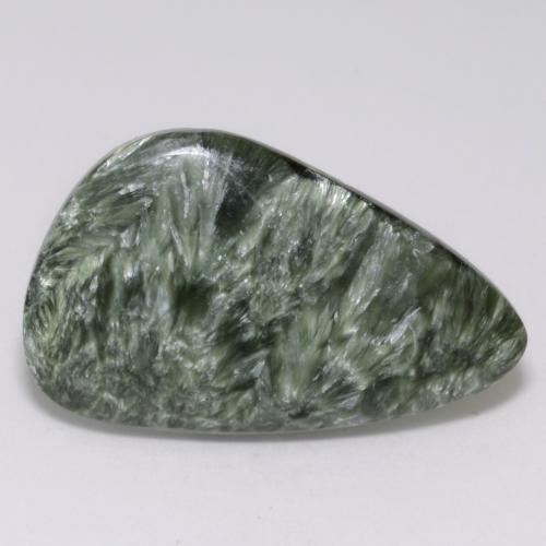 17.23 ct Green Seraphinite Stone, Natural Seraphinite in Fancy Cabochon Shape for Sale