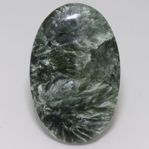 Medium Green Серафинит Камень - 23.4ct Овал Кабошон (ID: 541823)
