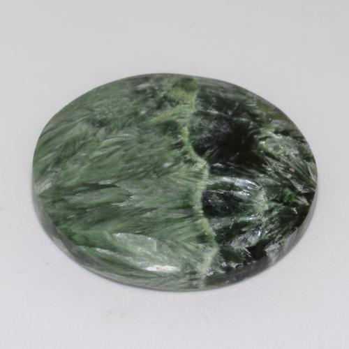 Seraphinite Gemstone in 29.3 mm Size for Sale, Seraphinite Stone in Medium Green Color