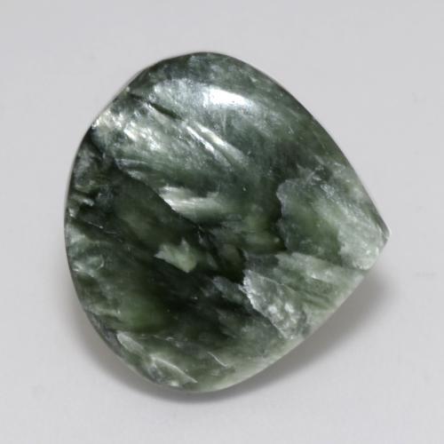 9.94 ct Green Seraphinite Stone, Natural Seraphinite in Pear Cabochon Shape for Sale
