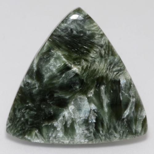 Army Green Seraphinite Gem - 12.5ct Trillion Cabochon (ID: 541968)