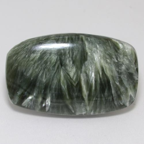 17.88 ct Green Seraphinite Stone, Natural Seraphinite in Barrel Cabochon Shape for Sale