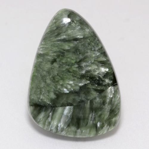 8.66 ct Green Seraphinite Gemstone, Seraphinite Gem in Fancy Cabochon Shape for Sale.