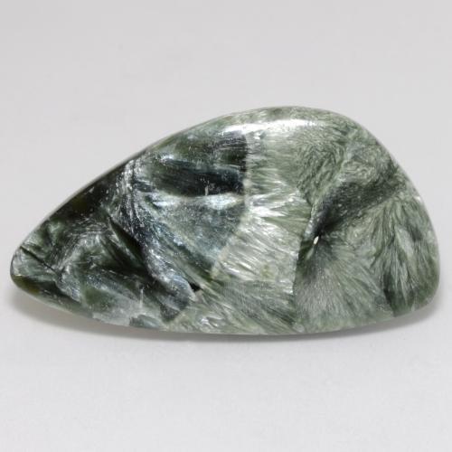 13.83 ct Green Seraphinite Stone, Natural Seraphinite in Fancy Cabochon Shape for Sale