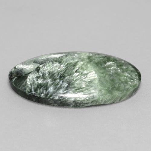 Seraphinite Gemstone in 25.6 x 16 mm Size for Sale, Seraphinite Stone in Medium Green Color