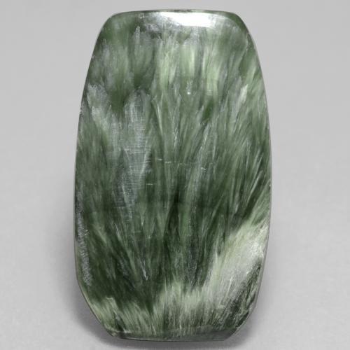 11.68 ct Green Seraphinite Stone, Natural Seraphinite in Barrel Cabochon Shape for Sale