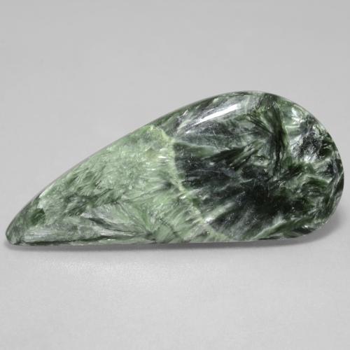 18.63 ct Green Seraphinite Gemstone, Seraphinite Gem in Fancy Cabochon Shape for Sale.