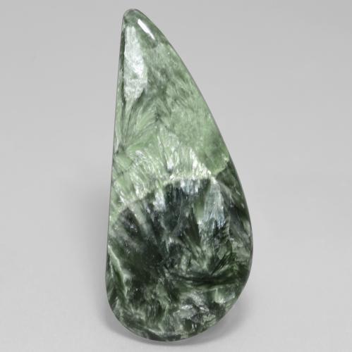 18.63 ct Green Seraphinite Stone, Natural Seraphinite in Fancy Cabochon Shape for Sale