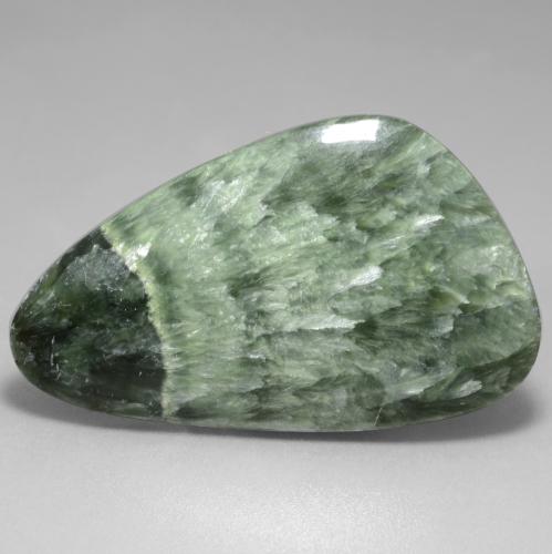 Medium Green Seraphinite Gem - 28.6ct Fancy Cabochon (ID: 542140)